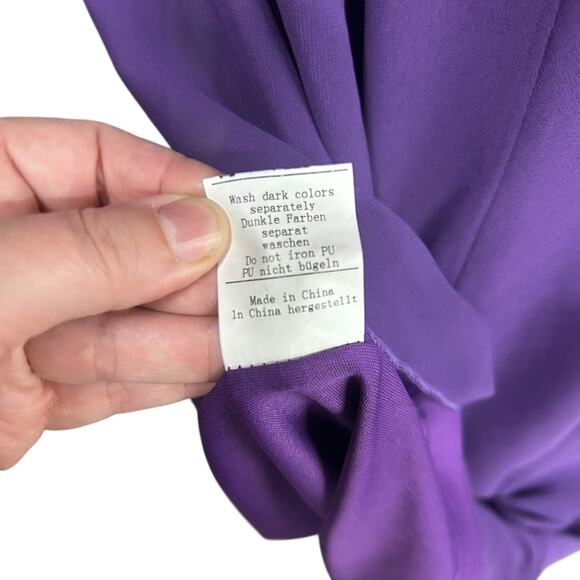 Elegant Cocktail Shift Dress Grace Karin Purple Split Sleeve Size L - Picture 7 of 7